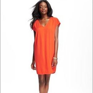 NWT orange vneck tunic shift dress